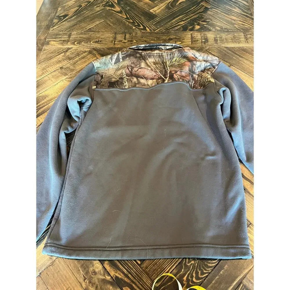 Habit Men’s Medium Gray Camo Button Pull Over Country Western Hunting Fishing - Picture 5 of 16